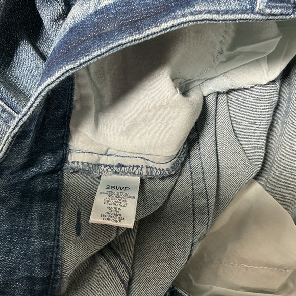 LOGO Lori Goldstein Velvet Patchwork Boyfriend Jeans Straight Stretch Size 28WP - Picture 9 of 11